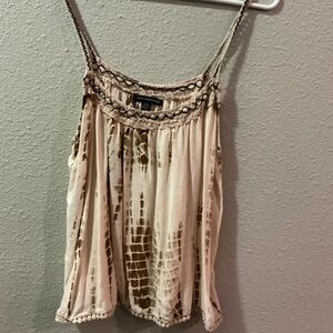 American Eagle Outfitters Cream and Brown Camisole